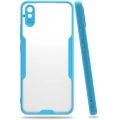 Xiaomi Redmi 9A Kılıf Renkli Silikon Kamera Lens Korumalı Şeffaf Parfe Kapak - Mavi