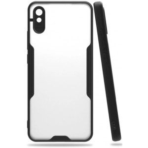 Xiaomi Redmi 9A Kılıf Renkli Silikon Kamera Lens Korumalı Şeffaf Parfe Kapak - Siyah