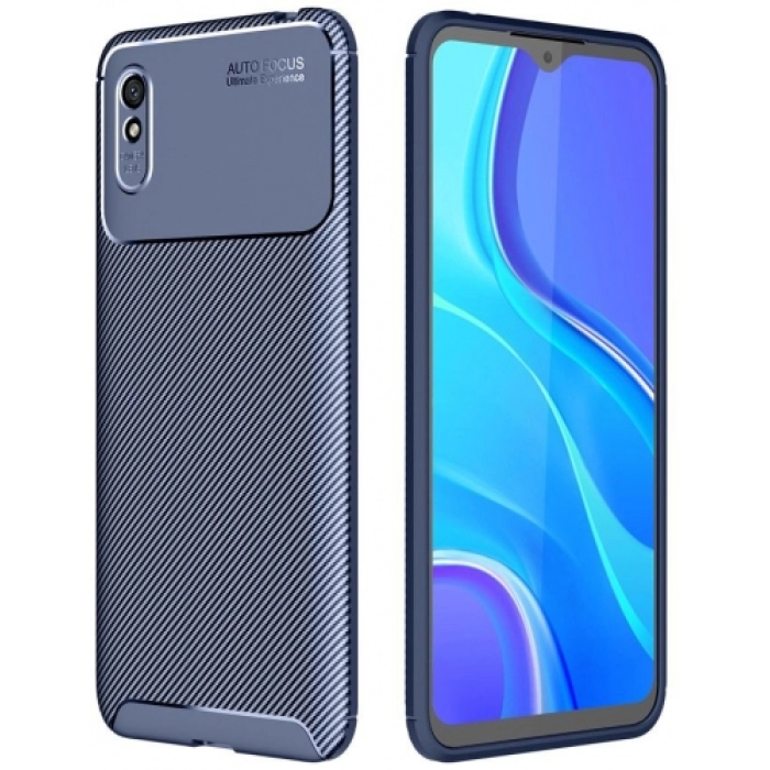 Xiaomi Redmi 9A Kılıf Silikon Parmak İzi Bırakmayan Karbon Soft Negro Kapak - Lacivert
