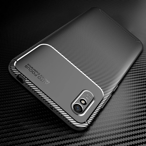Xiaomi Redmi 9A Kılıf Silikon Parmak İzi Bırakmayan Karbon Soft Negro Kapak - Siyah