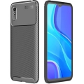 Xiaomi Redmi 9A Kılıf Silikon Parmak İzi Bırakmayan Karbon Soft Negro Kapak - Siyah