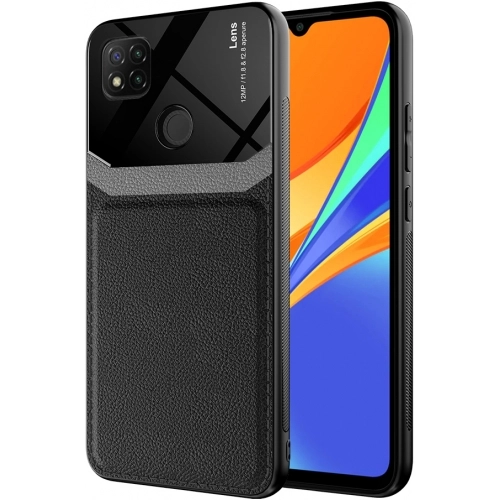 Xiaomi Redmi 9C Kılıf Deri Görünümlü Emiks Kapak - Siyah