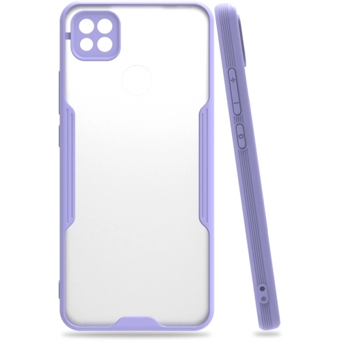 Xiaomi Redmi 9C Kılıf Renkli Silikon Kamera Lens Korumalı Şeffaf Parfe Kapak - Lila