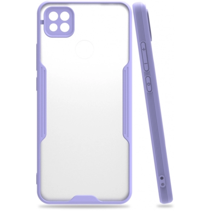 Xiaomi Redmi 9C Kılıf Renkli Silikon Kamera Lens Korumalı Şeffaf Parfe Kapak - Lila