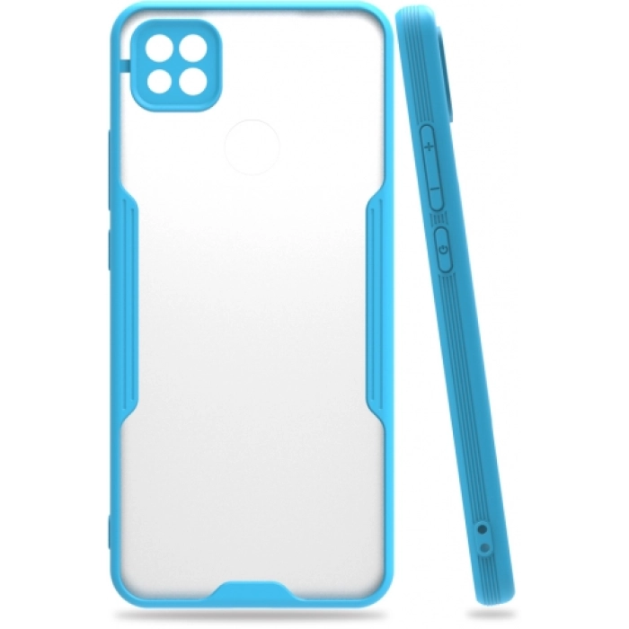 Xiaomi Redmi 9C Kılıf Renkli Silikon Kamera Lens Korumalı Şeffaf Parfe Kapak - Mavi