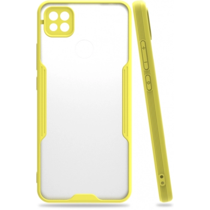 Xiaomi Redmi 9C Kılıf Renkli Silikon Kamera Lens Korumalı Şeffaf Parfe Kapak - Sarı