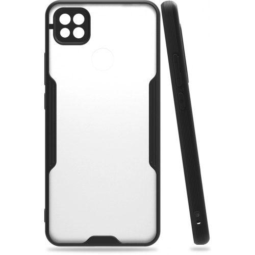 Xiaomi Redmi 9C Kılıf Renkli Silikon Kamera Lens Korumalı Şeffaf Parfe Kapak - Siyah