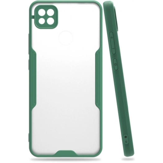 Xiaomi Redmi 9C Kılıf Renkli Silikon Kamera Lens Korumalı Şeffaf Parfe Kapak - Yeşil