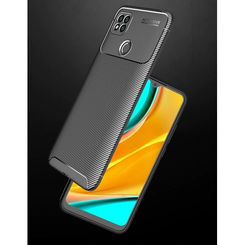Xiaomi Redmi 9C Kılıf Silikon Parmak İzi Bırakmayan Karbon Soft Negro Kapak - Siyah