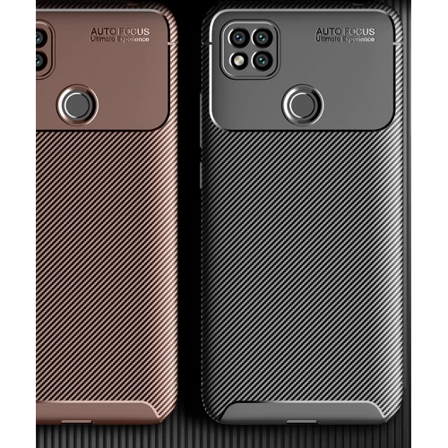 Xiaomi Redmi 9C Kılıf Silikon Parmak İzi Bırakmayan Karbon Soft Negro Kapak - Siyah