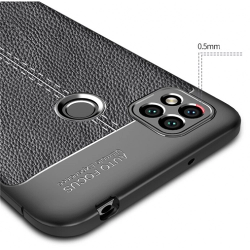 Xiaomi Redmi 9C Kılıf Deri Görünümlü Lüks Parmak İzi Bırakmaz Niss Silikon Kapak - Siyah