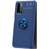 Xiaomi Redmi 9T Kılıf Renkli Silikon Yüzüklü Standlı Auto Focus Ravel Kapak - Mavi