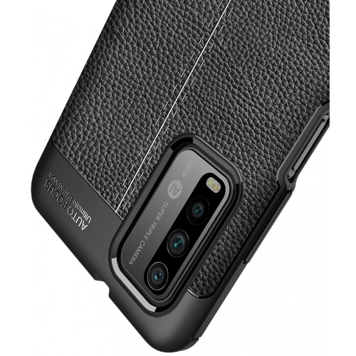 Xiaomi Redmi 9T Kılıf Deri Görünümlü Lüks Parmak İzi Bırakmaz Niss Silikon Kapak - Siyah