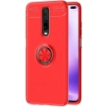 Xiaomi Redmi K30 Kılıf Renkli Silikon Yüzüklü Standlı Auto Focus Ravel Kapak - Kırmızı