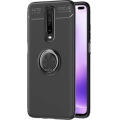 Xiaomi Redmi K30 Kılıf Renkli Silikon Yüzüklü Standlı Auto Focus Ravel Kapak - Siyah