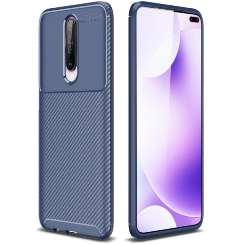 Xiaomi Redmi K30 Kılıf Silikon Parmak İzi Bırakmayan Karbon Soft Negro Kapak - Lacivert