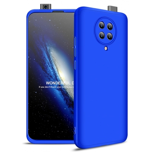 Xiaomi Redmi K30 Pro Kılıf 3 Parçalı 360 Tam Korumalı Rubber AYS Kapak - Mavi