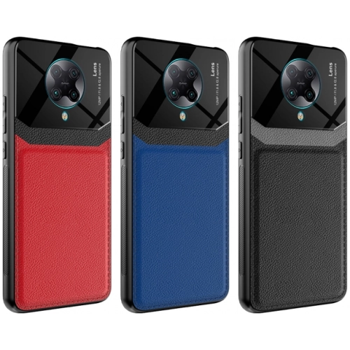 Xiaomi Redmi K30 Pro Kılıf Deri Görünümlü Emiks Kapak - Mavi