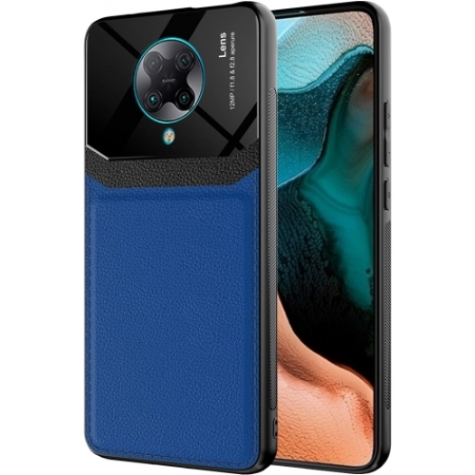 Xiaomi Redmi K30 Pro Kılıf Deri Görünümlü Emiks Kapak - Mavi