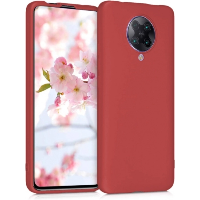 Xiaomi Redmi K30 Pro Kılıf İnce Soft Mat Renkli Esnek Silikon Kapak - Kırmızı
