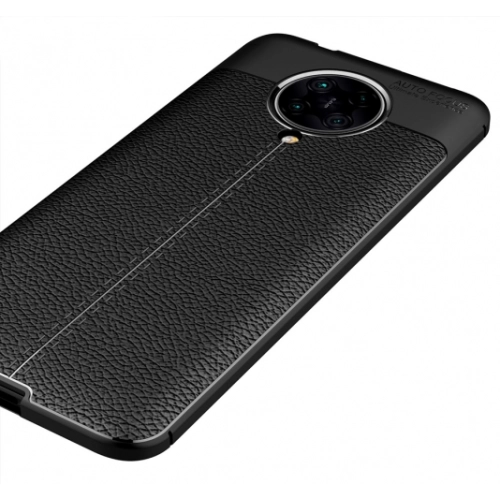 Xiaomi Redmi K30 Pro Kılıf Deri Görünümlü Lüks Parmak İzi Bırakmaz Niss Silikon Kapak - Lacivert