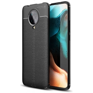 Xiaomi Redmi K30 Pro Kılıf Deri Görünümlü Lüks Parmak İzi Bırakmaz Niss Silikon Kapak - Siyah