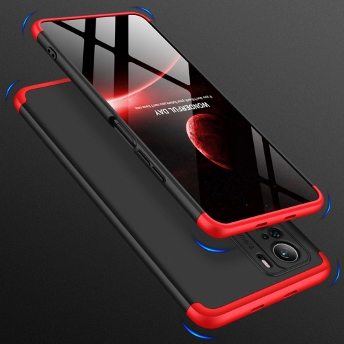 Xiaomi Redmi K40 Kılıf 3 Parçalı 360 Tam Korumalı Rubber AYS Kapak - Gri Siyah