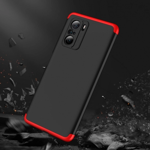 Xiaomi Redmi K40 Kılıf 3 Parçalı 360 Tam Korumalı Rubber AYS Kapak - Gri Siyah