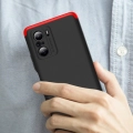 Xiaomi Redmi K40 Kılıf 3 Parçalı 360 Tam Korumalı Rubber AYS Kapak - Gri Siyah