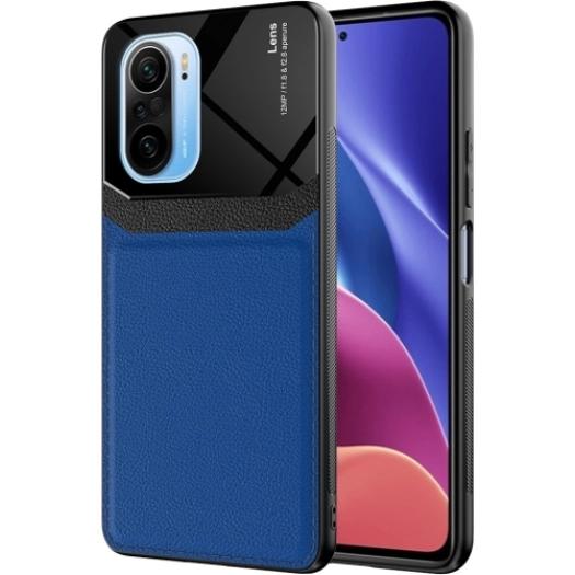 Xiaomi Redmi K40 Kılıf Deri Görünümlü Emiks Kapak - Mavi