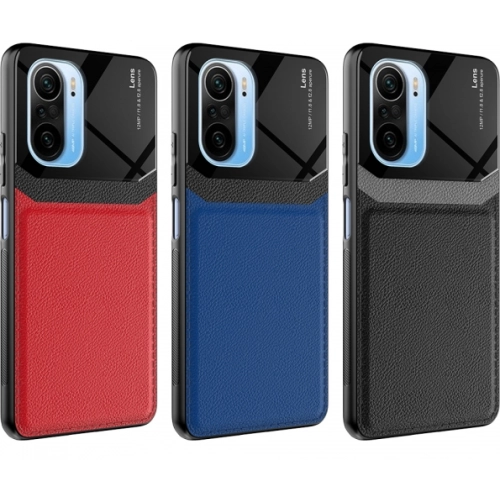 Xiaomi Redmi K40 Kılıf Deri Görünümlü Emiks Kapak - Siyah