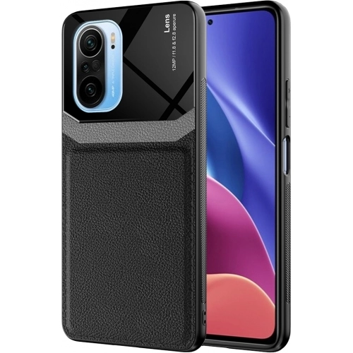 Xiaomi Redmi K40 Kılıf Deri Görünümlü Emiks Kapak - Siyah