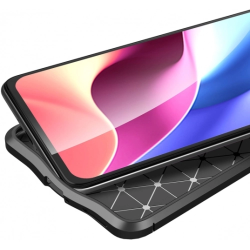 Xiaomi Redmi K40 Kılıf Deri Görünümlü Lüks Parmak İzi Bırakmaz Niss Silikon Kapak - Siyah