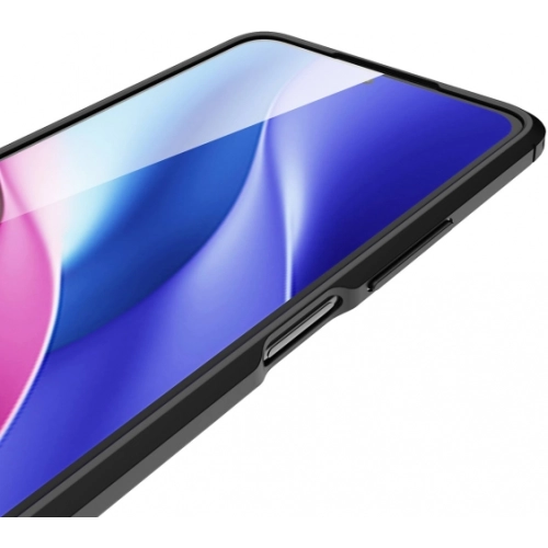 Xiaomi Redmi K40 Kılıf Deri Görünümlü Lüks Parmak İzi Bırakmaz Niss Silikon Kapak - Siyah