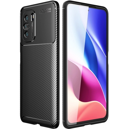 Xiaomi Redmi K40 Kılıf Silikon Parmak İzi Bırakmayan Karbon Soft Negro Kapak - Siyah