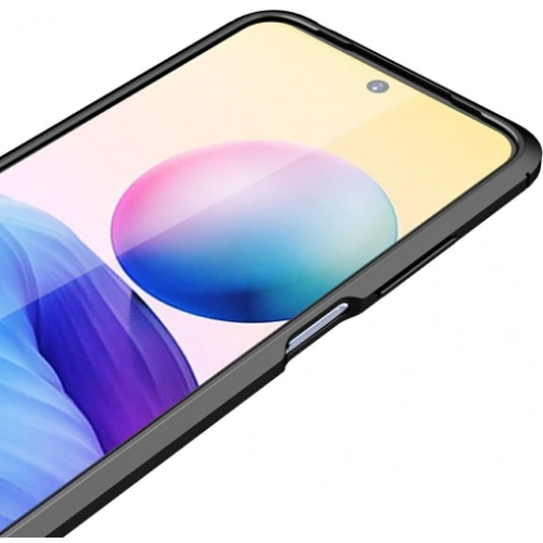 Xiaomi Redmi Note 10 5G Kılıf Deri Görünümlü Lüks Parmak İzi Bırakmaz Niss Silikon Kapak - Siyah