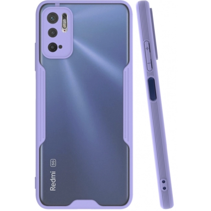 Xiaomi Redmi Note 10 5G Kılıf Renkli Silikon Kamera Lens Korumalı Şeffaf Parfe Kapak - Lila