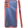 Xiaomi Redmi Note 10 5G Kılıf Renkli Silikon Kamera Lens Korumalı Şeffaf Parfe Kapak - Pembe