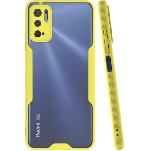 Xiaomi Redmi Note 10 5G Kılıf Renkli Silikon Kamera Lens Korumalı Şeffaf Parfe Kapak - Sarı