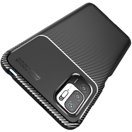 Xiaomi Redmi Note 10 5G Kılıf Silikon Parmak İzi Bırakmayan Karbon Soft Negro Kapak - Siyah