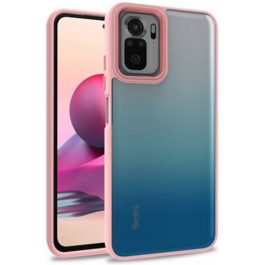 Xiaomi Redmi Note 10 Kılıf Electro Silikon Renkli Flora Kapak - Rose Gold