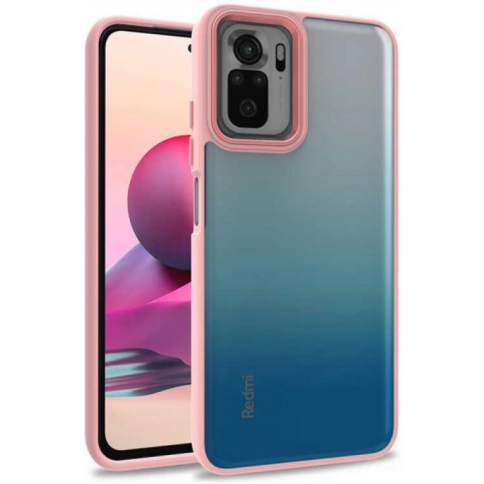 Xiaomi Redmi Note 10 Kılıf Electro Silikon Renkli Flora Kapak - Rose Gold