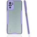 Xiaomi Redmi Note 10 Kılıf Renkli Silikon Kamera Lens Korumalı Şeffaf Parfe Kapak - Lila