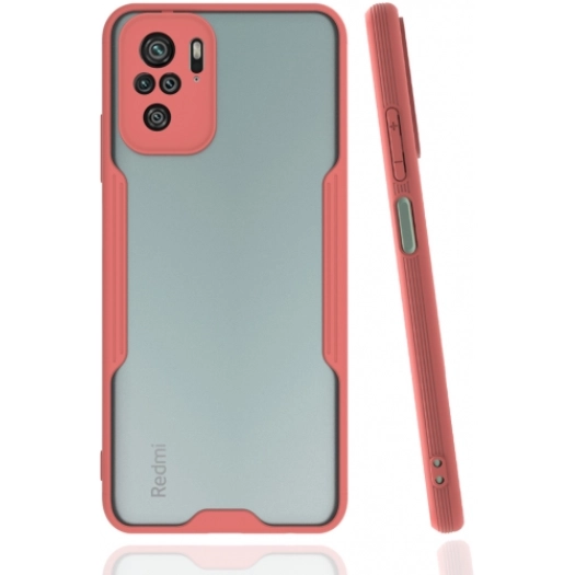 Xiaomi Redmi Note 10 Kılıf Renkli Silikon Kamera Lens Korumalı Şeffaf Parfe Kapak - Pembe