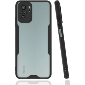 Xiaomi Redmi Note 10 Kılıf Renkli Silikon Kamera Lens Korumalı Şeffaf Parfe Kapak - Siyah