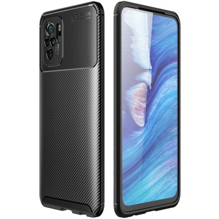 Xiaomi Redmi Note 10 Kılıf Silikon Parmak İzi Bırakmayan Karbon Soft Negro Kapak - Siyah