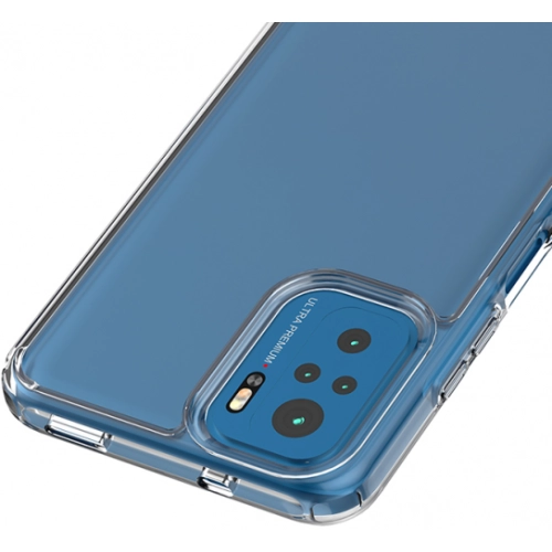 Xiaomi Redmi Note 10 Kılıf Korumalı Kenarları Silikon Arkası Sert Coss Kapak - Şeffaf