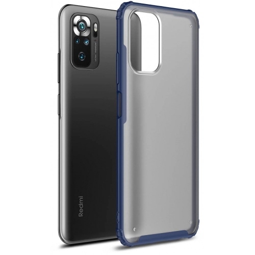 Xiaomi Redmi Note 10 Kılıf Volks Serisi Kenarları Silikon Arkası Şeffaf Sert Kapak - Lacivert