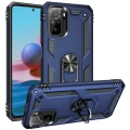 Xiaomi Redmi Note 10 Kılıf Silikon Zırhlı Standlı Yüzüklü Mıknatıslı Tank Kapak - Lacivert