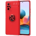 Xiaomi Redmi Note 10 Pro Kılıf Renkli Silikon Yüzüklü Standlı Auto Focus Ravel Kapak - Kırmızı